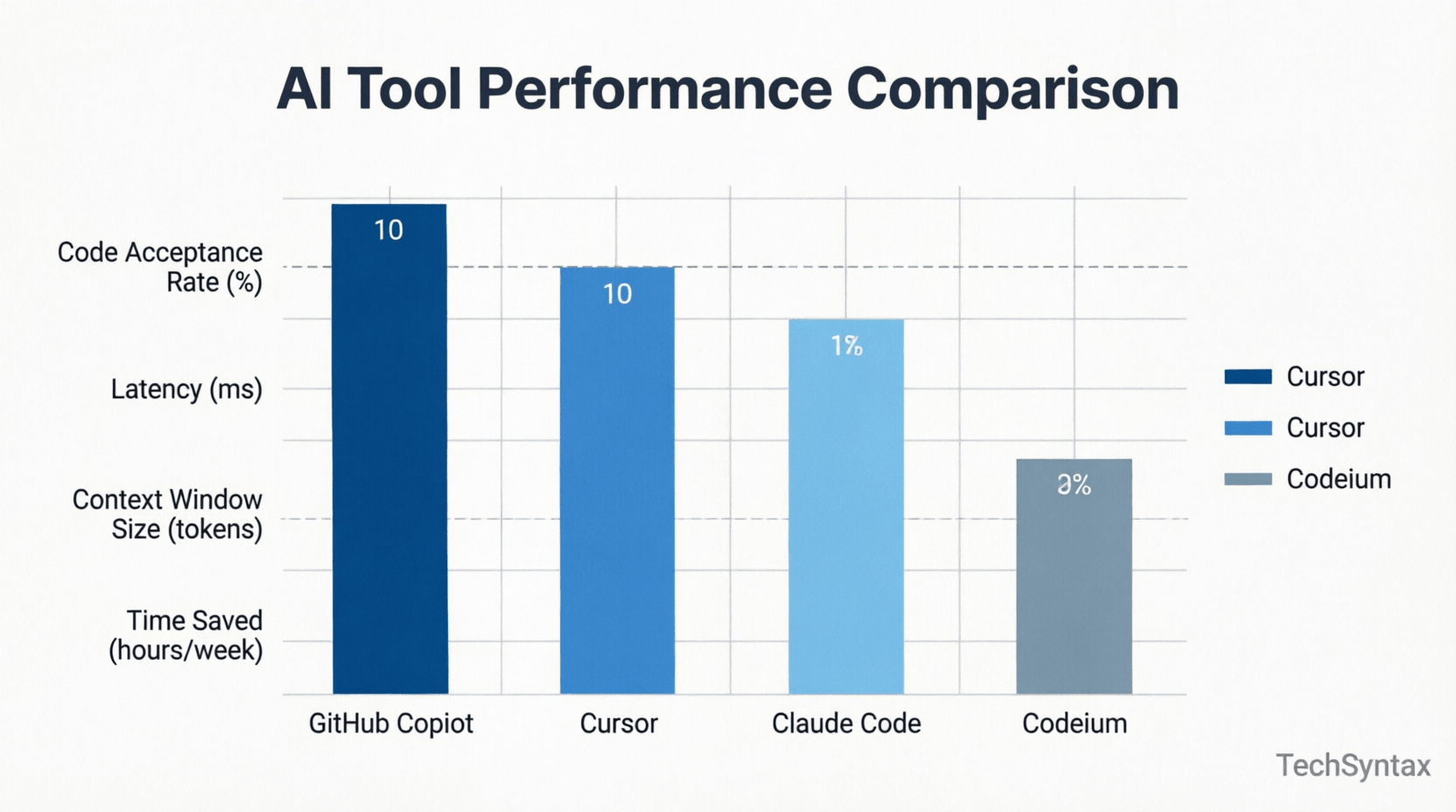 AI coding tools performance comparison chart 2026